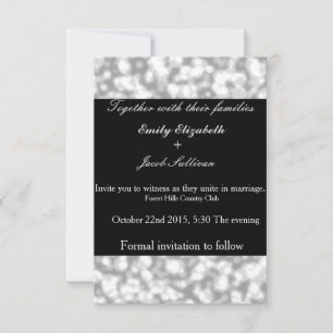 Faux Glamours Elegant Wedding Silver Lights Save The Date