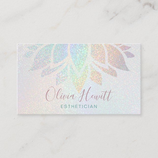FAUX glitter aesthetician Business Card (Front)