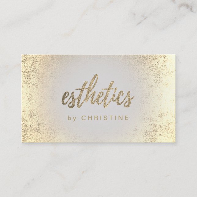 FAUX glitter aesthetics script design Business Car Card (Front)