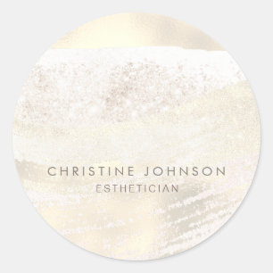 faux glitter and foil elegant classic round sticker