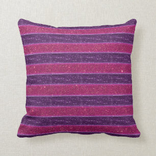 Faux Glitter and Sequin Pink and Purple Throw Pillow