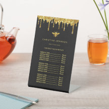 faux glitter bee price list pedestal sign