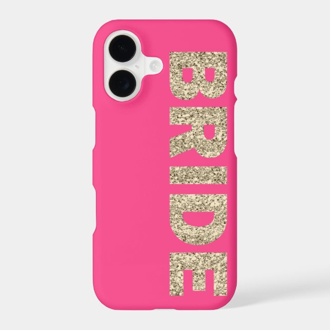 Faux Glitter Bride iPhone 7 Case in Pink (Back)