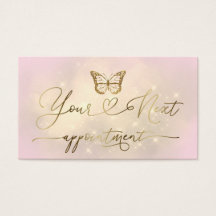 faux glitter butterfly logo appointment card