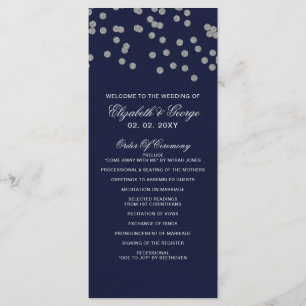 FAUX Glitter confetti navy and silver Programs