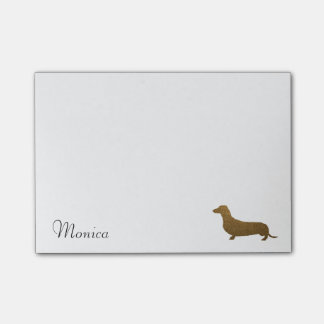 Faux Glitter Dachshund Icon | Custom Name Template Post-it Notes