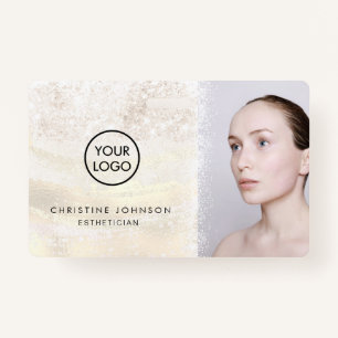 •faux glitter design badge