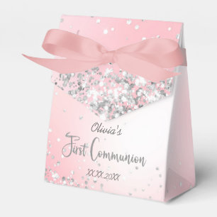 faux glitter First Holy Communion Favor Box