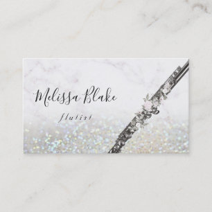 faux glitter flutist business card
