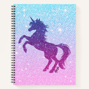 Faux Glitter Galaxy Unicorn Art Sketchbook Notebook
