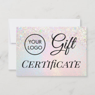 faux glitter gift certificate