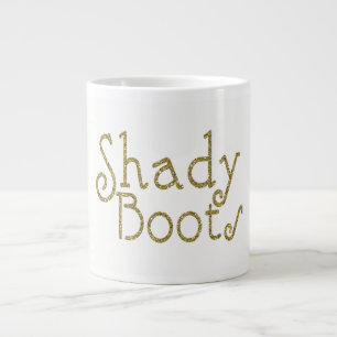 Faux Glitter Gold Shady Boots Large Coffee Mug