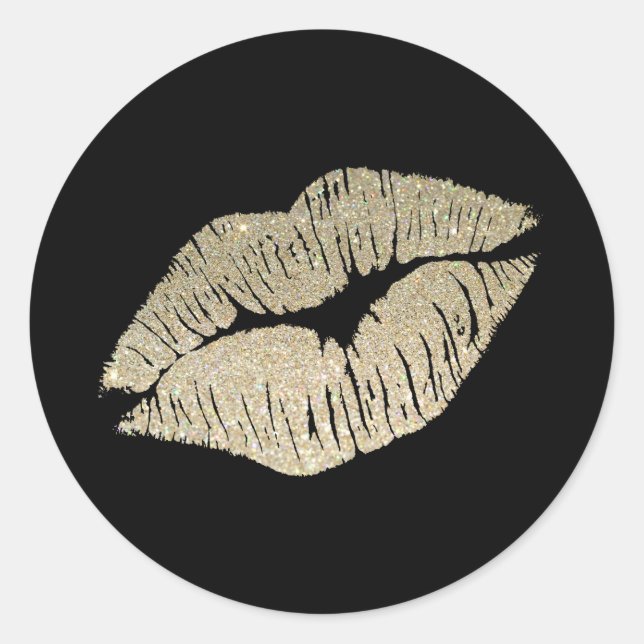 Faux Glitter Lips Sticker (Front)