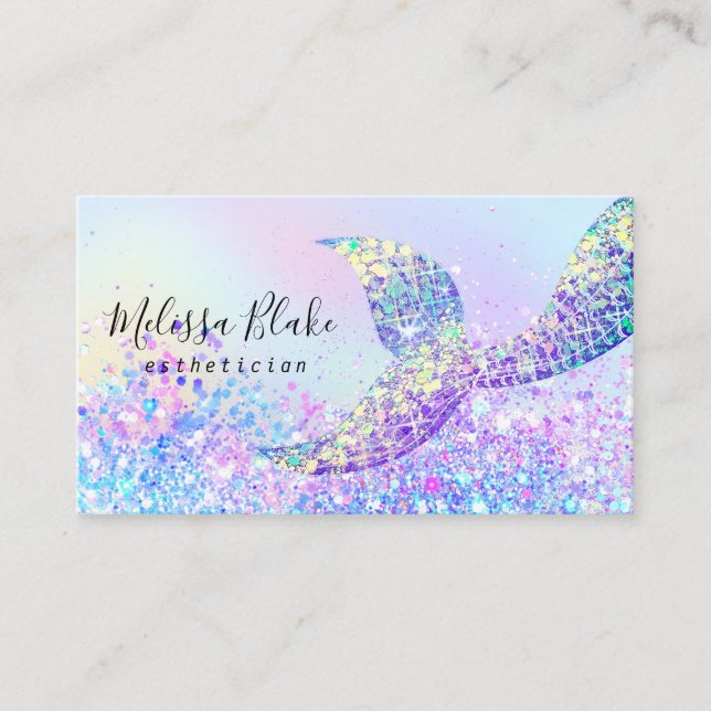 faux glitter mermaid tail  business card (Front)