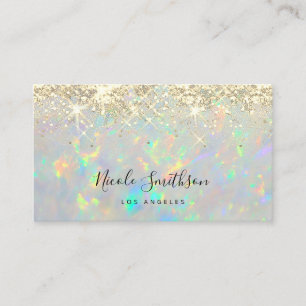 faux glitter opal background  business card