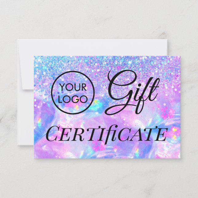 faux glitter opal gift certificate (Front)