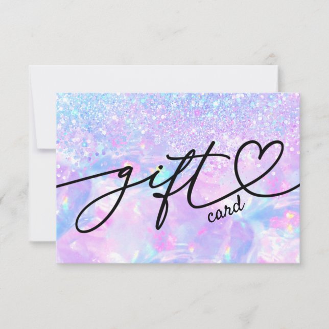 faux glitter opal gift certificate (Front)