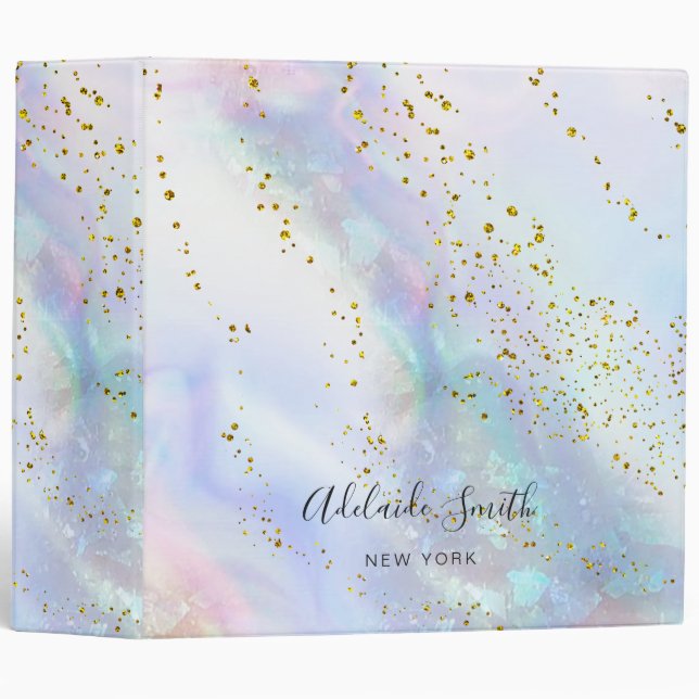 faux glitter opal inspired abstract background binder (Front/Spine)