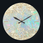 FAUX glitter opal Large Clock<br><div class="desc">please note the holographic effect is not real, but just simulated</div>