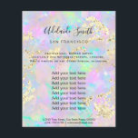 faux glitter opal mineral design flyer<br><div class="desc">beauty salon professional makeup artist flyer</div>