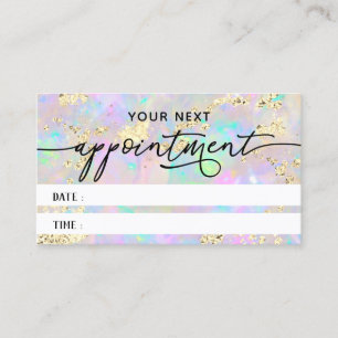 faux glitter opal texture appointment card