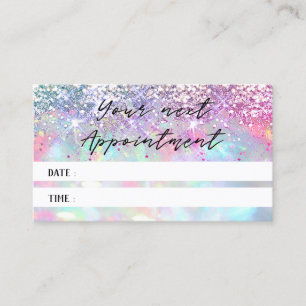 faux glitter opal texture appointment card
