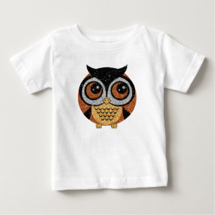 Faux Glitter Owl Baby T-Shirt