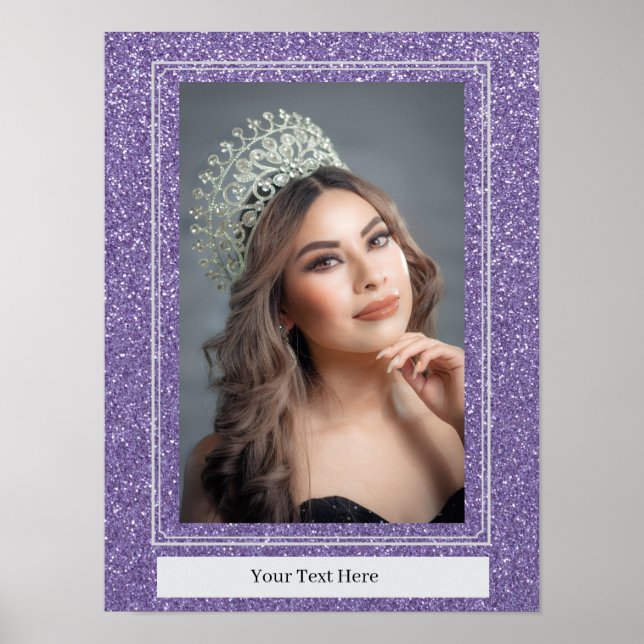 Faux Glitter Personal Portrait Poster (Devant)