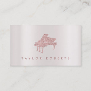 faux glitter piano on FAUX metallic effect Business Card