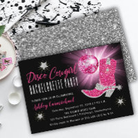 Faux Glitter Pink Disco Cowgirl Bachelorette Party