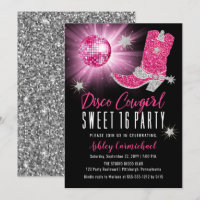 Faux Glitter Pink Disco Cowgirl Sweet 16 Party