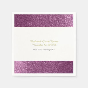Faux Glitter Purple Wedding Napkin