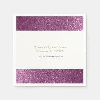 Faux Glitter Purple Wedding Napkin