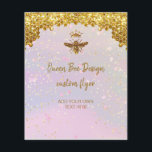 faux glitter Queen Bee flyer<br><div class="desc">simulated glitter Bee flyer</div>