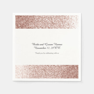 Faux Glitter Rose Gold Napkin