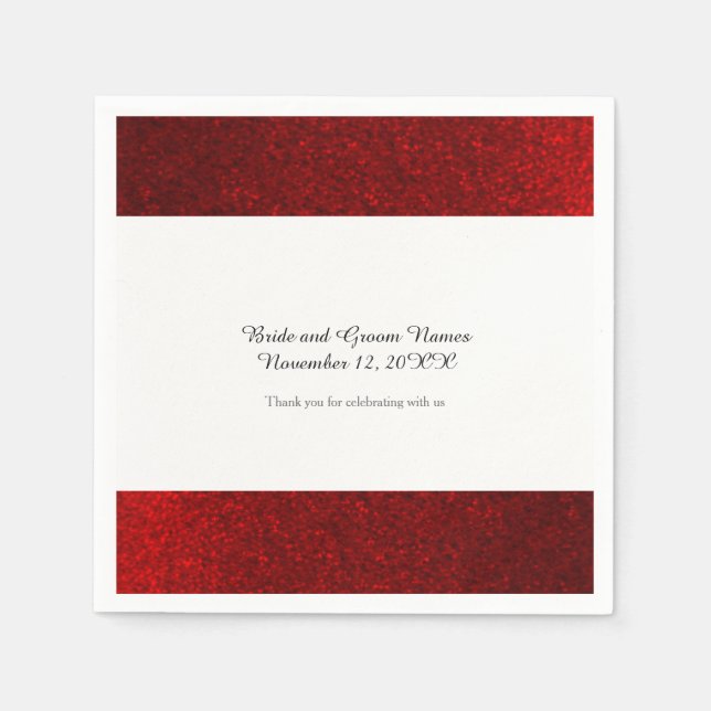 Faux Glitter Ruby Red Napkin (Front)
