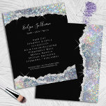Faux glitter silver sequin flyer<br><div class="desc">elegant beauty salon flyer</div>
