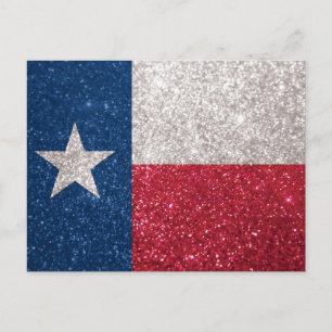 Faux Glitter Texas flag Postcard