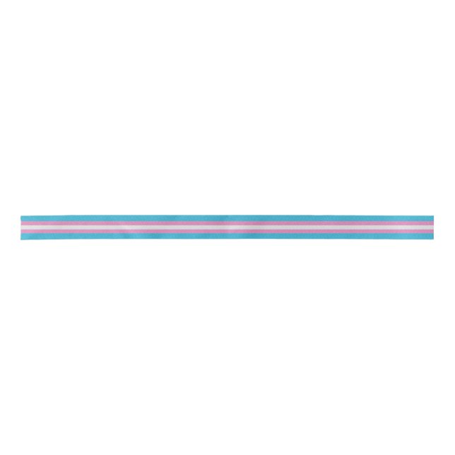 Faux Glitter Transgender Pride Flag Background Satin Ribbon (Front)