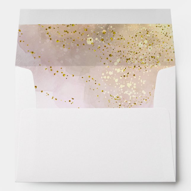 faux glitter watercolor splash envelope (Back (Bottom))