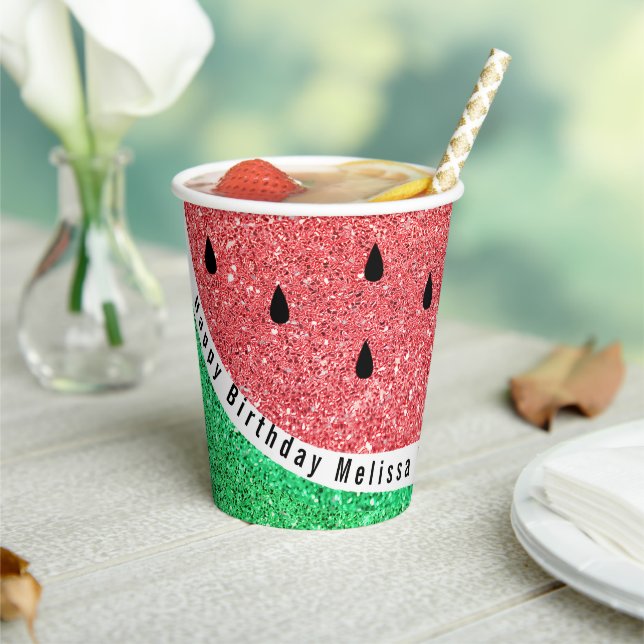 faux glitter watermelon paper cups (Insitu)
