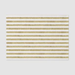Faux Glittery Gold Stripes Tissue Paper