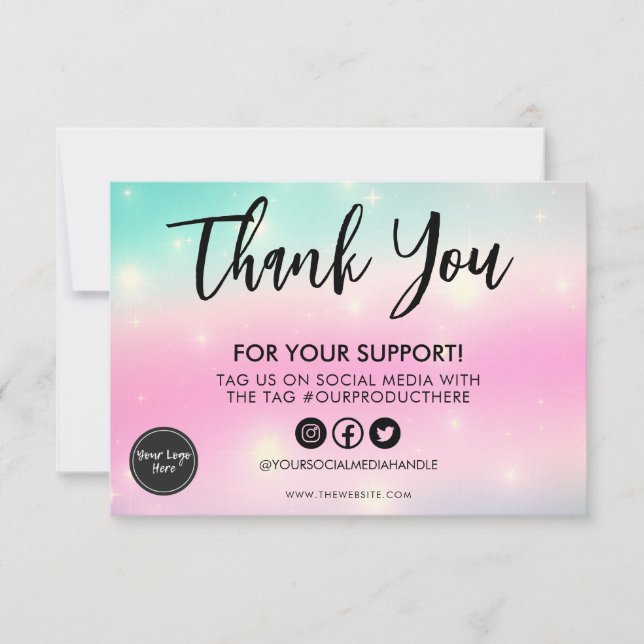 Faux Glittery Stars Calligraphy Media Insert (Front)