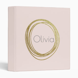Faux Gold Abstract Circle Design with Name Binder