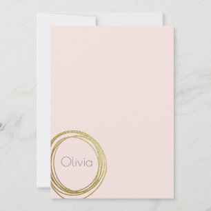 Faux Gold Abstract Circle Design with Name Card