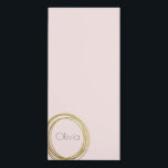 Faux Gold Abstract Circle Design with Name Magnetic Notepad<br><div class="desc">An abstract scribble circle design in faux gold on a light blush pink background personalized with your name in grey modern lettering. Just click customize to change the background colour.</div>