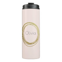 Faux Gold Abstract Circle Design with Name