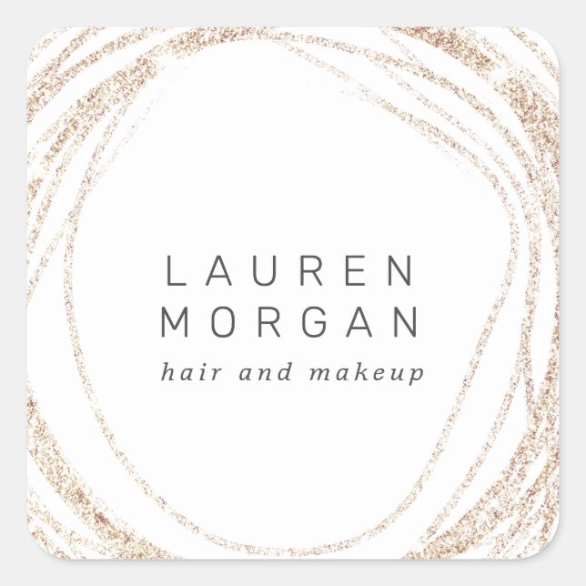 faux gold abstract logo modern monogram sticker (Front)