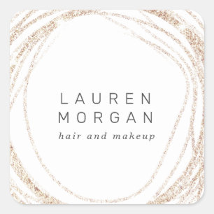 faux gold abstract logo modern monogram sticker