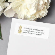 Faux Gold Ananas Adresse de retour